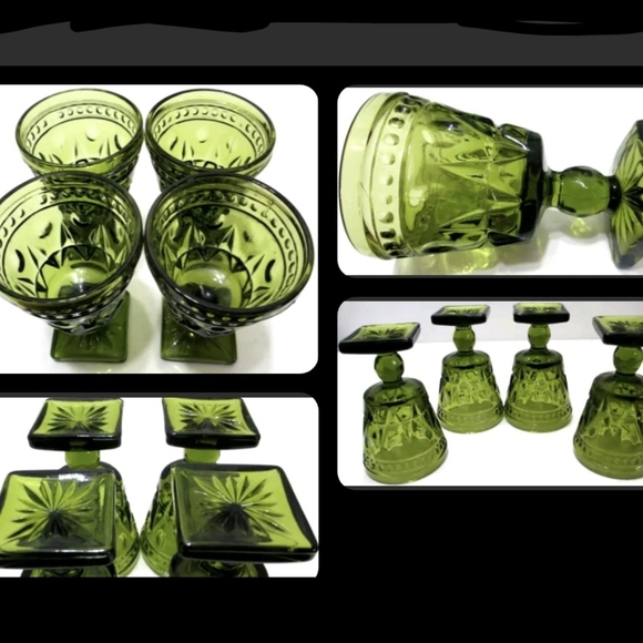 Vintage Colony Parklane 8 Goblets in EUC Ht.8" 2" Square Bases - Picture 2 of 3